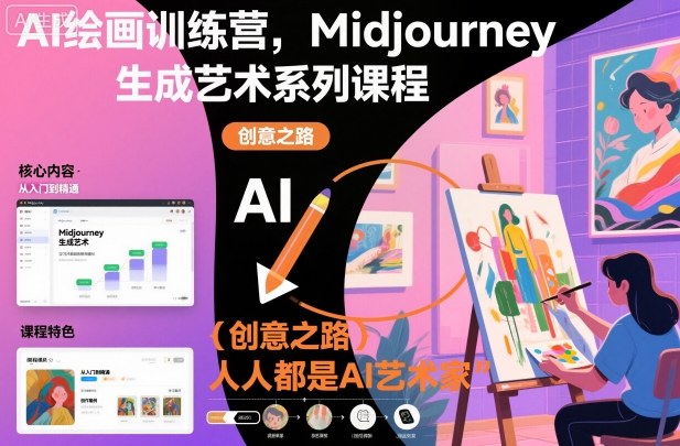 AI绘画训练营，Midjourney生成艺术系列课程，人人都是AI艺术家-佳佳云创网