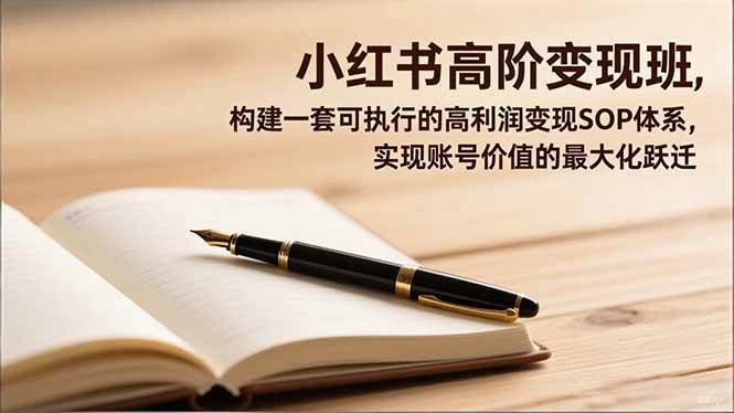 （16633期）小红书高阶变现班，构建一套可执行的高利润变现SOP体系，实现账号价值的最大化跃迁-佳佳云创网