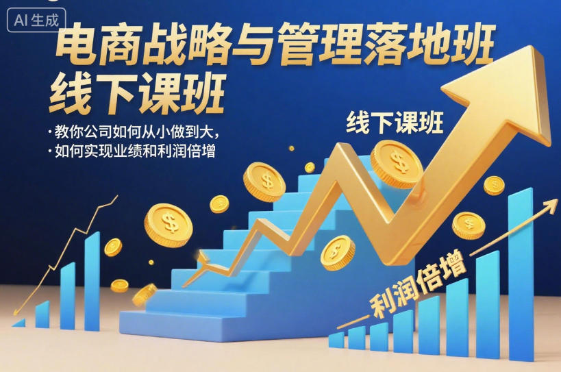 电商战略与管理落地班线下课，教你公司如何从小做到大，如何实现业绩和利润倍增【录音】-佳佳云创网