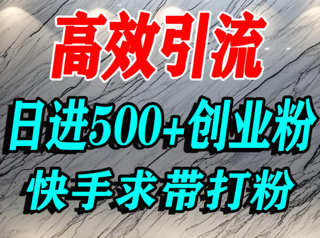 怎么打创业粉？快手求带视角精准引流创业粉，宝妈、学生群体日进500+精准流量-佳佳云创网
