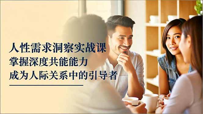 （16683期）人性需求洞察实战课，掌握深度共感能力，成为人际关系中的引导者-佳佳云创网