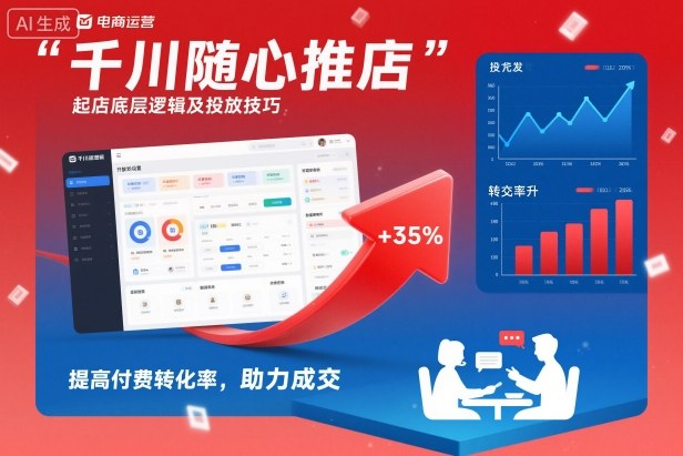 千川随心推起店底层逻辑及投放技巧，提高付费转化率，助力成交-佳佳云创网
