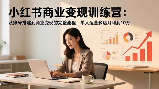 （16698期）小红书商业变现训练营：从账号搭建到商业变现的完整流程，单人运营多店月利润10万-佳佳云创网