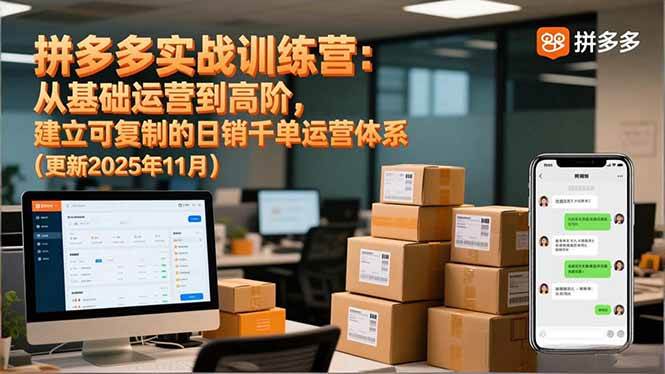 （16700期）拼多多实战训练营：从基础运营到高阶，建立可复制的日销千单运营体系（更新11月）-佳佳云创网