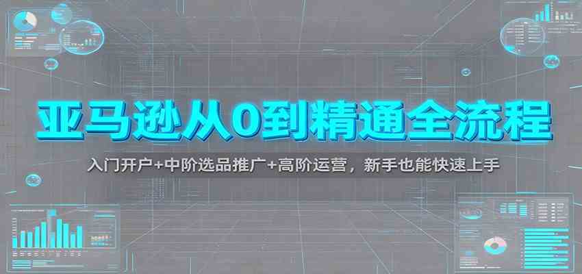 亚马逊从0到精通全流程：入门开户+中阶选品推广+高阶运营，新手也能快速上手-佳佳云创网