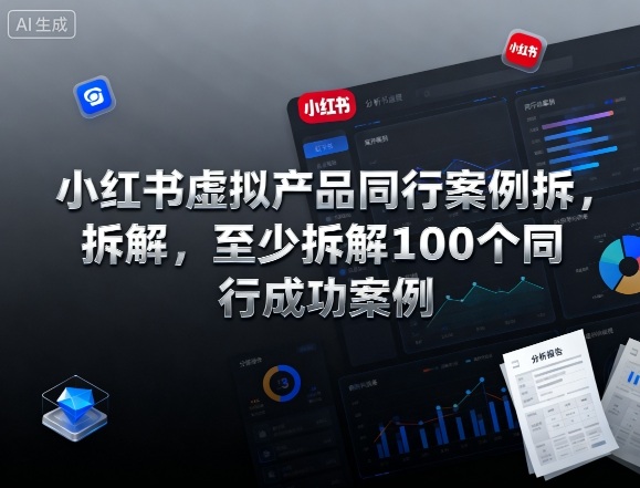 小红书虚拟产品同行案例拆解，至少拆解100个同行成功案例（完结）-佳佳云创网