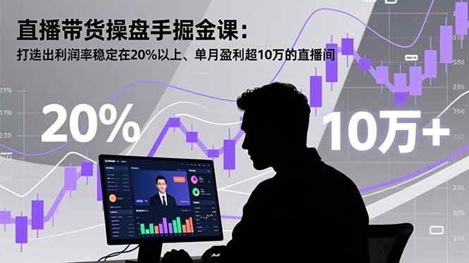 （16727期）直播带货操盘手掘金课：打造出利润率稳定在20%以上、单月盈利超10万的直播间-佳佳云创网