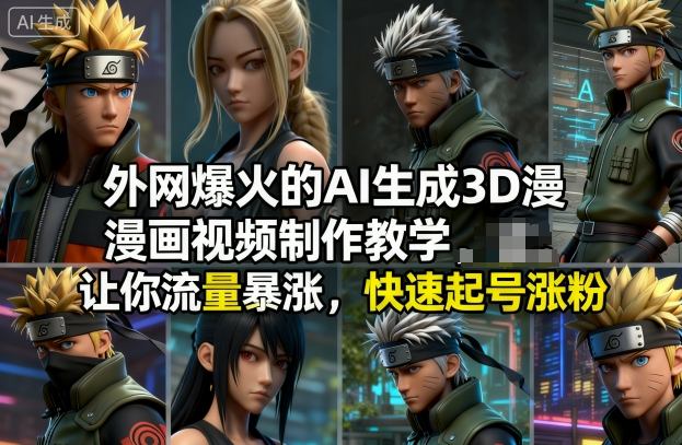 外网爆火的AI生成3D漫画视频制作教学，让你流量暴涨，快速起号涨粉！-佳佳云创网