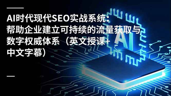 （16760期）AI时代现代SEO实战系统：帮助企业建立可持续的流量获取与数字权威体系（英文授课+中文字幕）-佳佳云创网