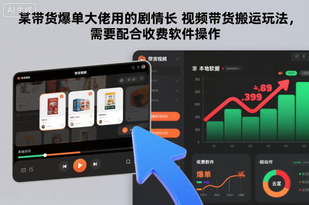 某带货爆单大佬用的剧情长视频带货搬运玩法，需要配合收费软件操作-佳佳云创网
