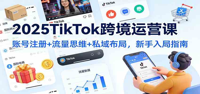 2025TikTok跨境运营课：账号注册+流量思维+私域布局，新手入局指南-佳佳云创网