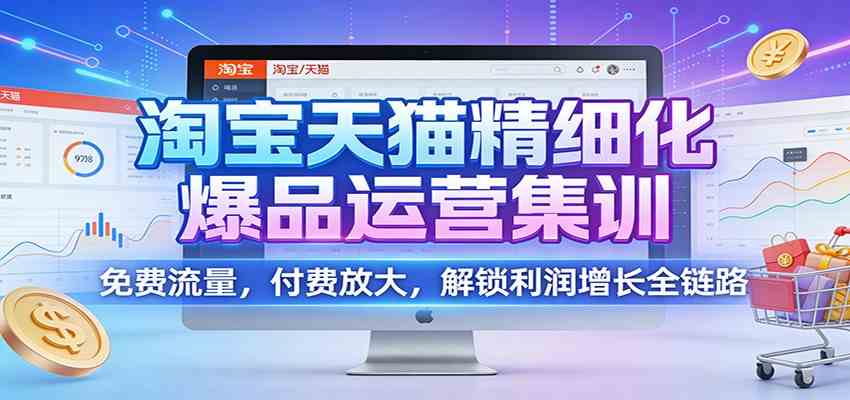 淘宝天猫精细化爆品运营集训：免费流量，付费放大，解锁利润增长全链路-佳佳云创网