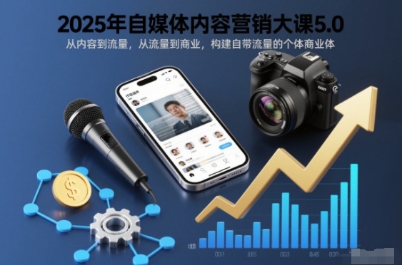 2025年自媒体内容营销大课5.0，从内容到流量，从流量到商业，构建自带流量的个体商业体-佳佳云创网