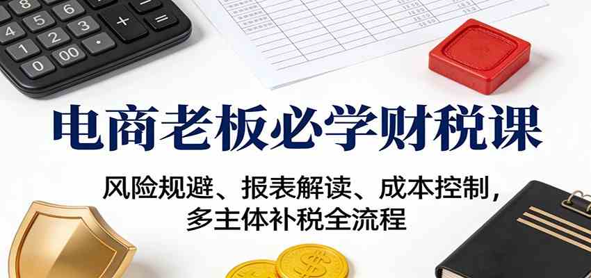 电商老板必学财税课：风险规避、报表解读、成本控制，多主体补税全流程-佳佳云创网