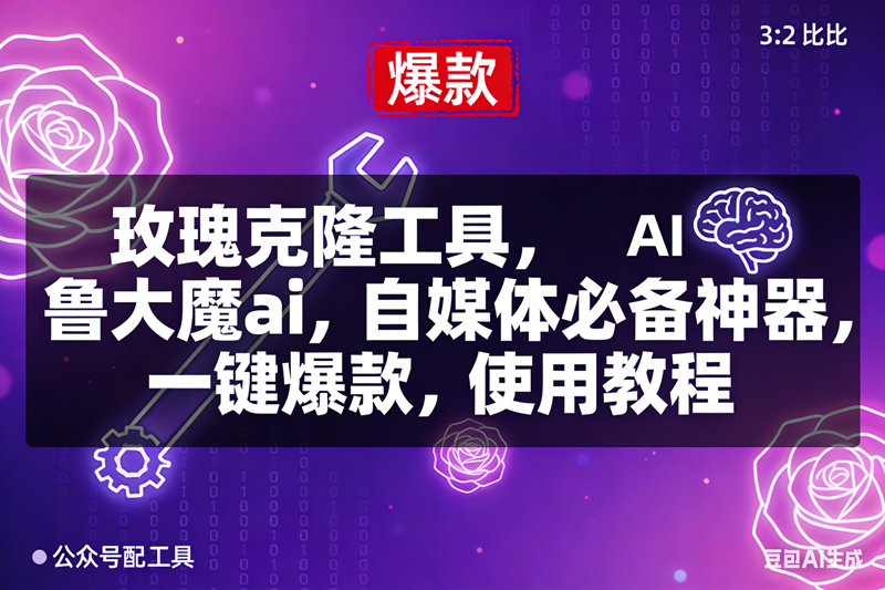 （16847期）玫瑰克隆，鲁大魔ai，自媒体必备神器，一键爆款工具，详细介绍和。使用教程-佳佳云创网