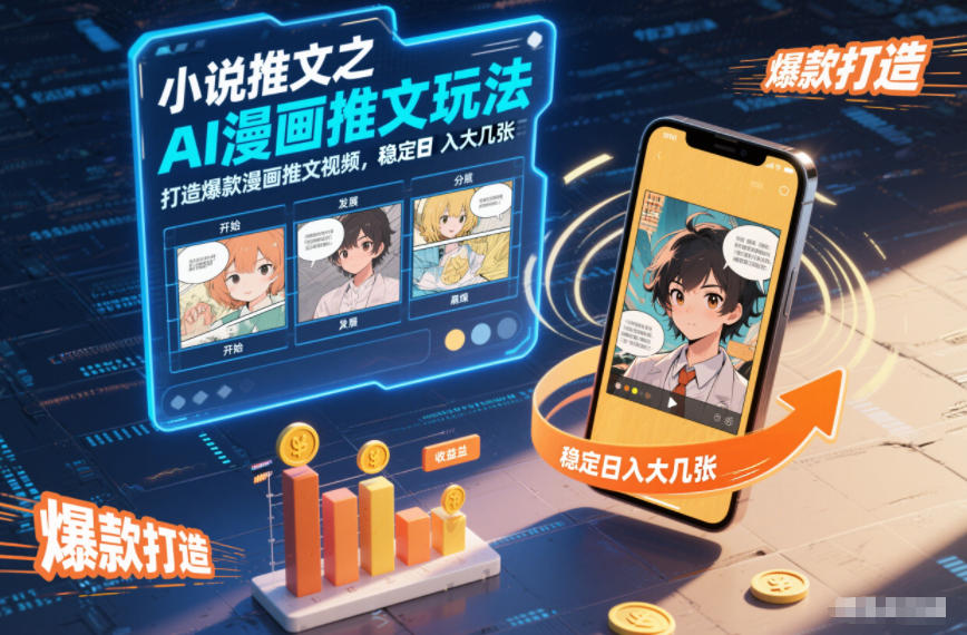 小说推文之AI漫画推文玩法，打造爆款漫画推文视频，稳定日入大几张-佳佳云创网