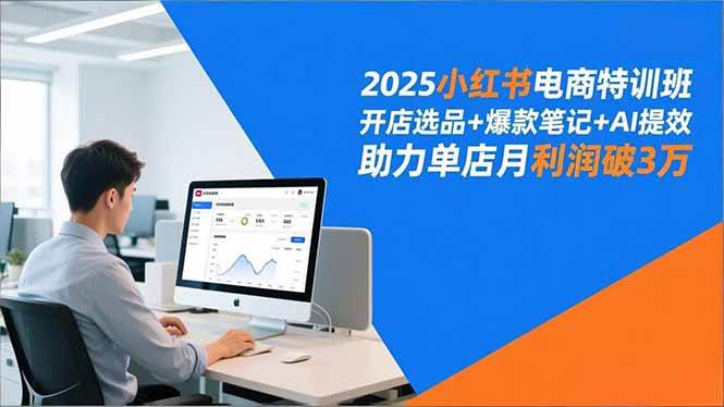 （16902期）2025小红书电商特训班，开店选品+爆款笔记+AI提效，助力单店月利润破3万-佳佳云创网