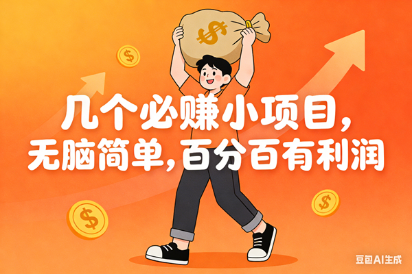 （16918期）几个必赚小项目，无脑简单，百分百有利润，副业首选，日入200+-佳佳云创网