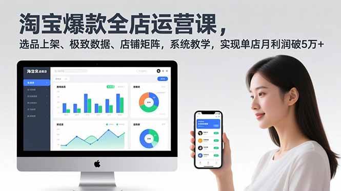 （16928期）淘宝爆款全店运营课2.0，选品上架、极致数据、店铺矩阵，系统教学，实现单店月利润破5万+-佳佳云创网