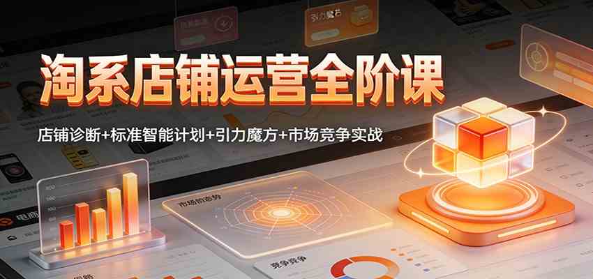 淘系店铺运营全阶课：店铺诊断+标准智能计划+引力魔方+市场竞争实战-佳佳云创网