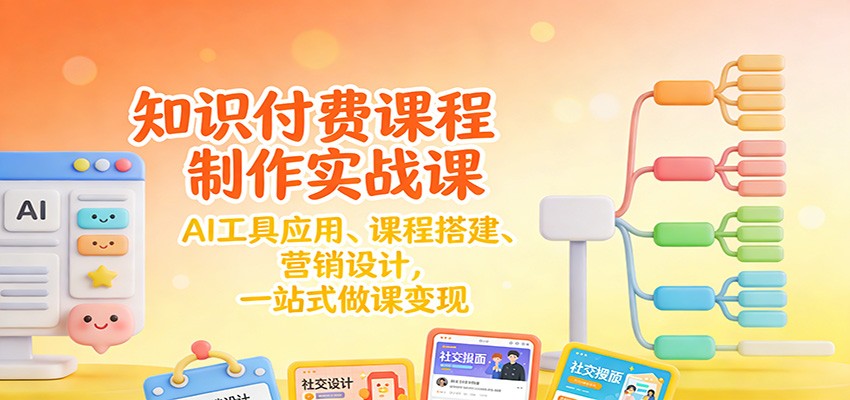 知识付费课程制作实战课：AI工具应用 、课程搭建、营销设计，一站式做课变现-佳佳云创网