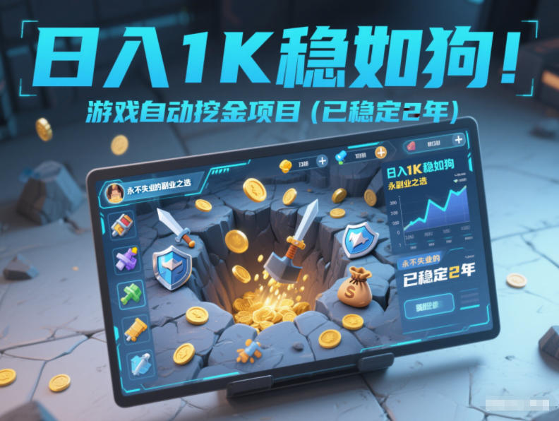 日入1K稳如狗！游戏自动挖金项目（已稳定2年），永不失业的副业之选【揭秘】-佳佳云创网