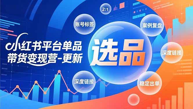 （16979期）小红书平台单品带货变现营-更新，极致选品、账号标签、案例复盘，深度链接，快速启动稳定出单-佳佳云创网