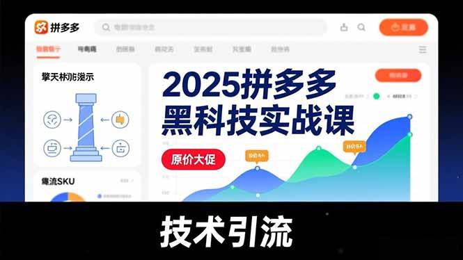 （16977期）2025拼多多黑科技实战课，擎天柱玩法、爆流SKU、原价大促，技术引流，单店日销轻松破千单-佳佳云创网