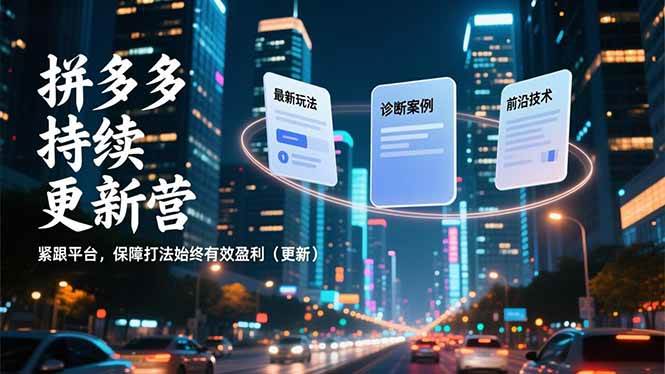 （16987期）拼多多持续更新营，最新玩法、诊断案例、前沿技术，紧跟平台，保障打法始终有效盈利（更新）-佳佳云创网