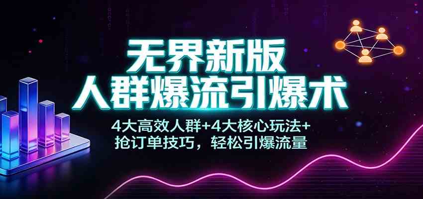 无界新版人群爆流引爆术：4大高效人群+4大核心玩法+抢订单技巧，轻松引爆流量-佳佳云创网