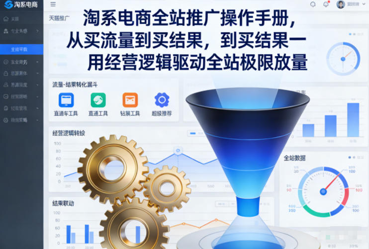 淘系电商全站推广操作手册，从买流量到买结果一用经营逻辑驱动全站极限放量-佳佳云创网