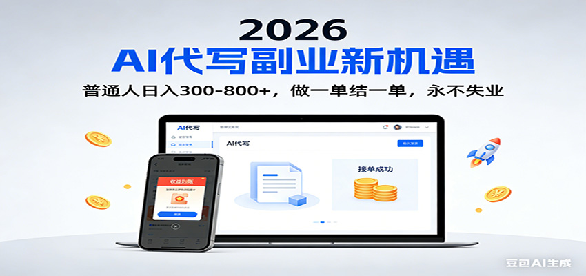 2026 副业首选！AI 代写日入 300-800，普通人0门槛，做一单结一单！-佳佳云创网