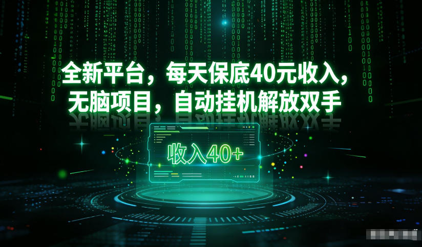 最新看广平台，每天保底30-4米，无脑项目，自动挂G解放双手【揭秘】-佳佳云创网