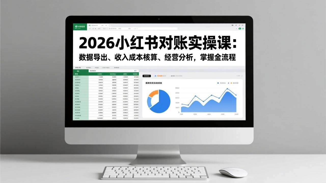 （17071期）2026小红书对账实操课：数据导出、收入成本核算、经营分析，掌握全流程-佳佳云创网