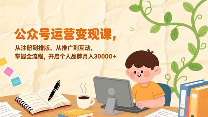 （17067期）公众号运营变现课，从注册到排版、从推广到互动，掌握全流程，开启个人品牌月入30000+-佳佳云创网