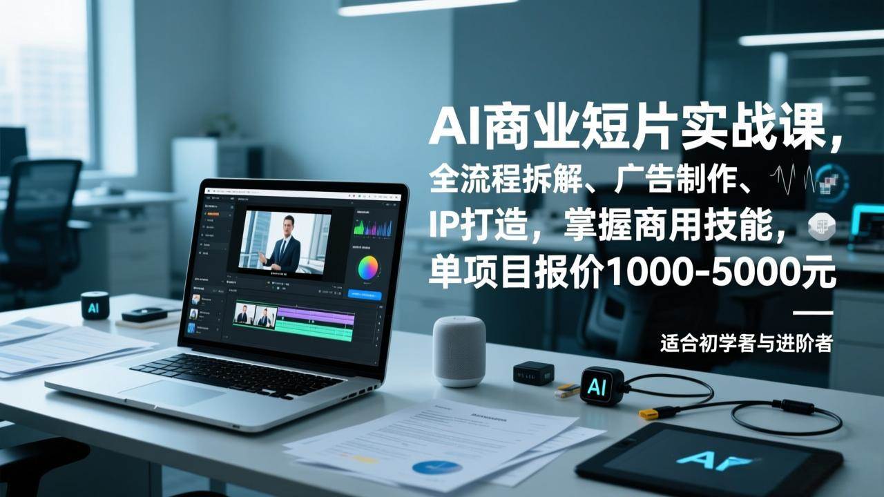 （17050期）AI商业短片实战课，全流程拆解、广告制作、IP打造，掌握商用技能，单项目报价1000-5000元-佳佳云创网