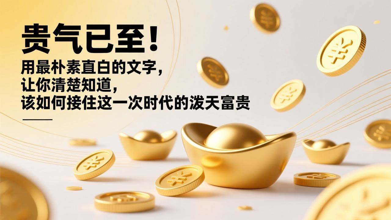 （17049期）付费文章：贵气已至！用最朴素直白的文字，让你清楚知道，该如何接住这一次时代的泼天富贵-佳佳云创网