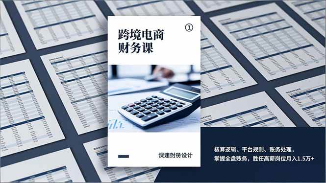 （17036期）跨境电商财务课，核算逻辑、平台规则、账务处理，掌握全盘账务，胜任高薪岗位月入1.5万+-佳佳云创网