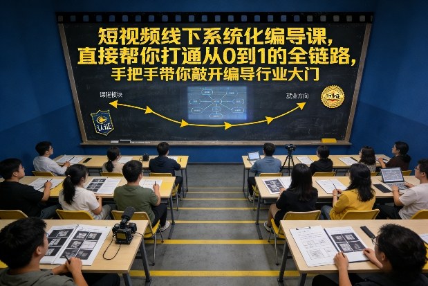 短视频线下系统化编导课，直接帮你打通从0到1的全链路，手把手带你敲开编导行业大门-佳佳云创网