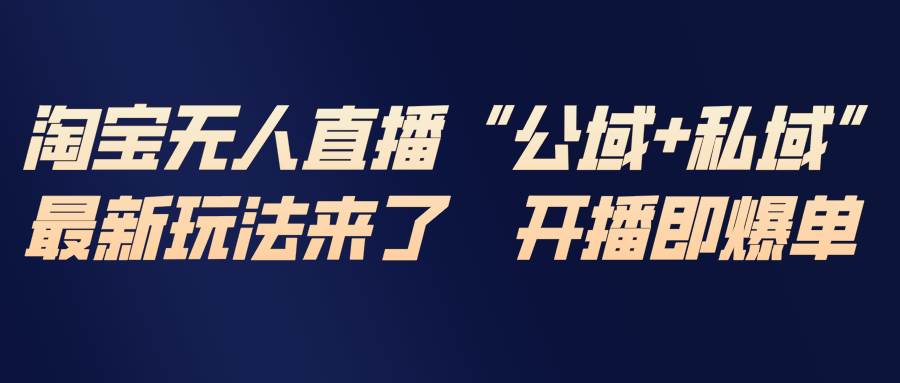 （17098期）淘宝无人直播最新玩法，包含私域和公域两种玩法-佳佳云创网
