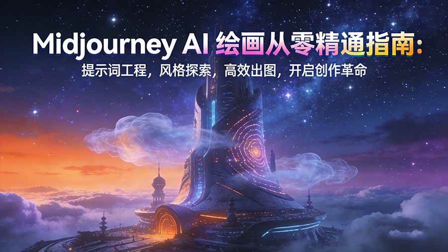 （17118期）Midjourney AI绘画从零精通指南：提示词工程，风格探索，高效出图，开启创作革命-佳佳云创网