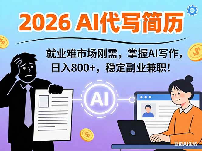 （17119期）AI代写简历，超暴利，用万能模板月入1-3万实战教程，2026年市场刚需！-佳佳云创网
