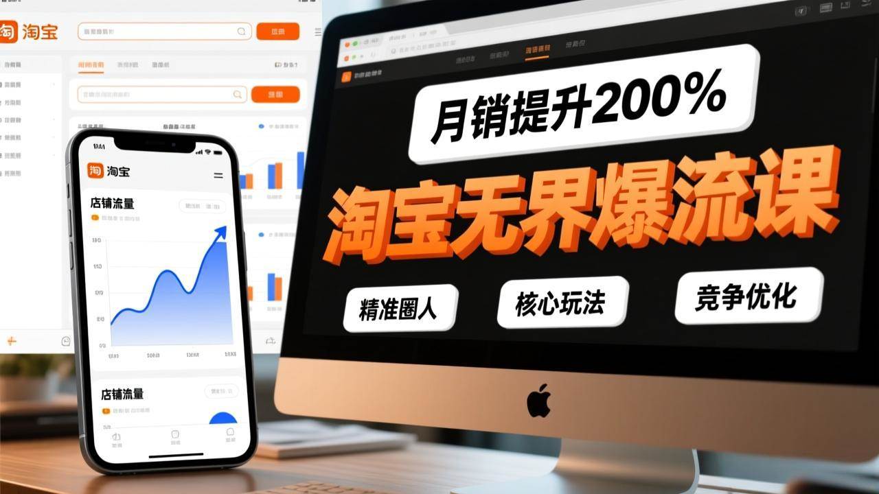 （17132期）淘宝无界爆流课，精准圈人、核心玩法、竞争优化，快速引爆店铺流量，月销提升200%-佳佳云创网