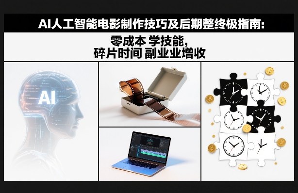 AI人工智能电影制作技巧及后期完整终极指南：零成本学技能，碎片时间副业增收-佳佳云创网