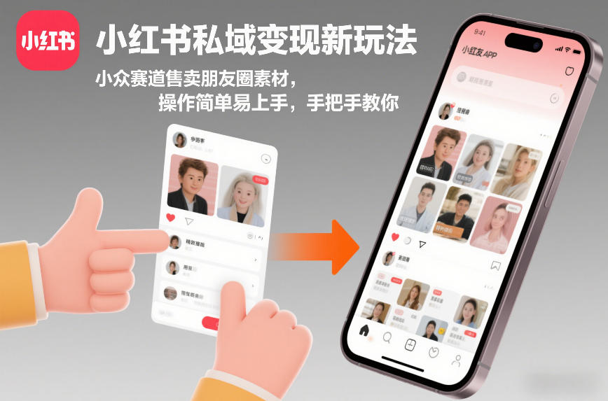 小红书私域变现新玩法，小众赛道售卖朋友圈素材，操作简单易上手，手把手教你-佳佳云创网