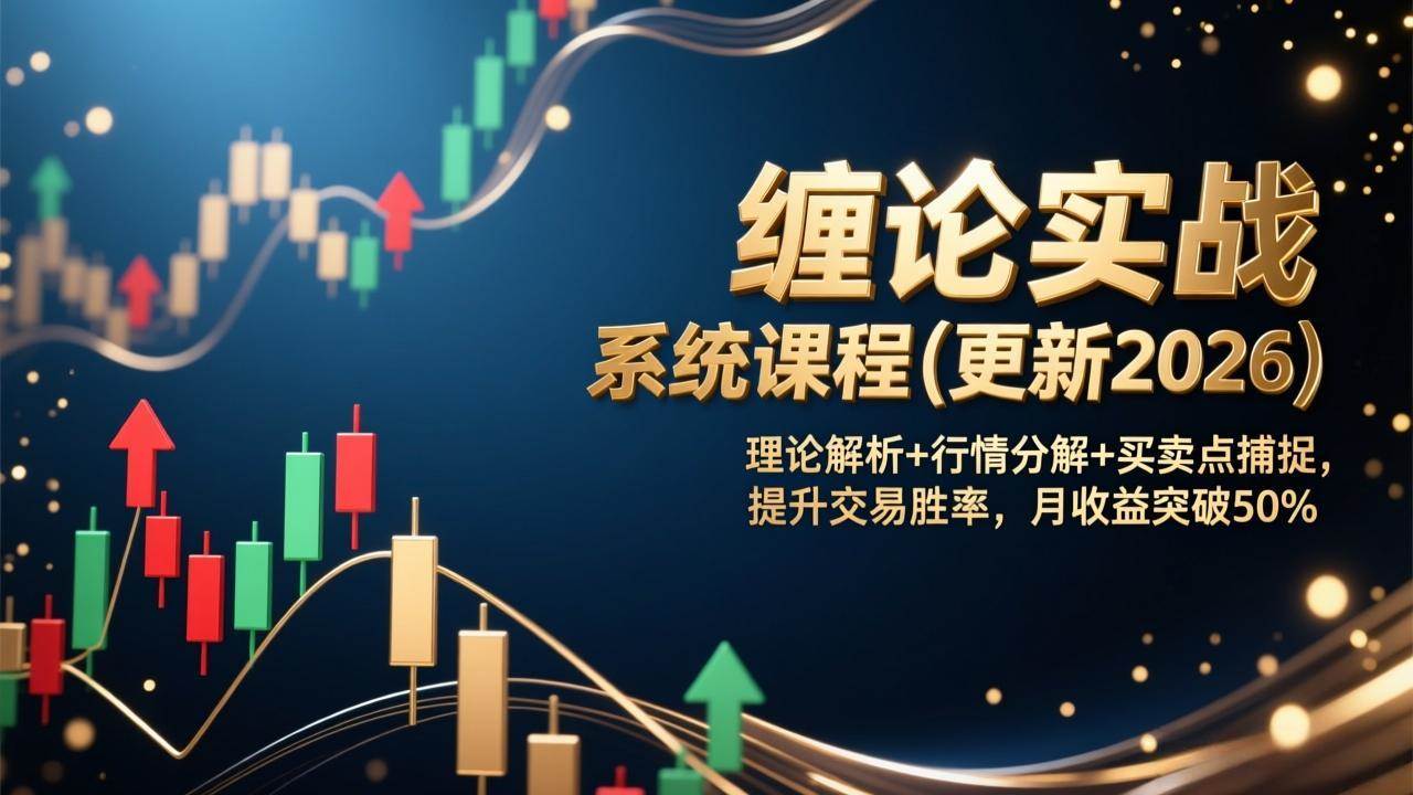 （17136期）缠论实战系统课程(更新2026)，理论解析+行情分解+买卖点捕捉，提升交易胜率，月收益突破50%-佳佳云创网