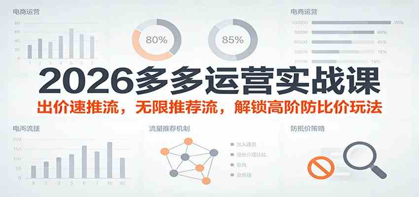 2026多多运营实战课：出价速推流，无限推荐流，解锁高阶防比价玩法（更新）-佳佳云创网