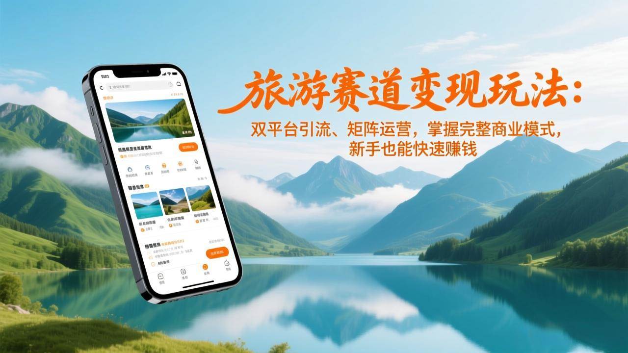 （17153期）旅游赛道变现玩法：双平台引流、矩阵运营，掌握完整商业模式，新手也能快速赚钱-佳佳云创网