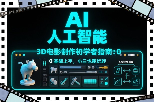 AI人工智能3D电影制作初学者指南：0基础上手，小白也能玩转-佳佳云创网