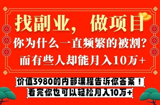价值3980的网创内部课程，告诉你互联网创业月入10个W的秘密【揭秘】-佳佳云创网